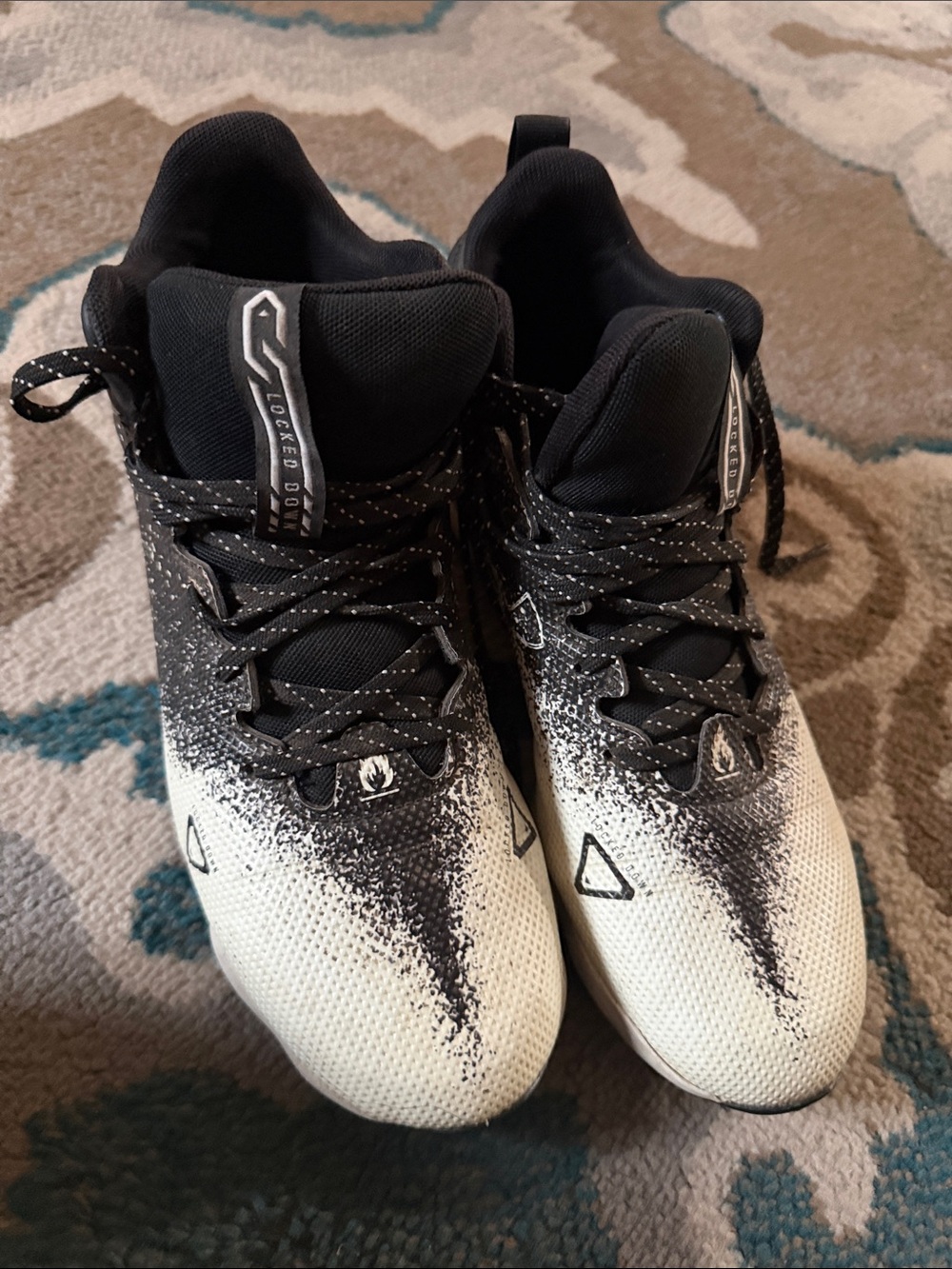 Under Armour Black and White Gradient Turf Cleats